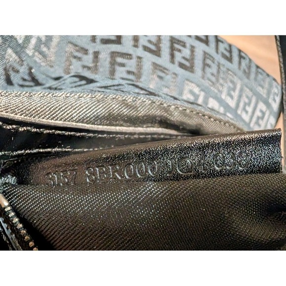 Vintage Fendi Zucca Baguette ShoulderCanvas Baguette Bag Black